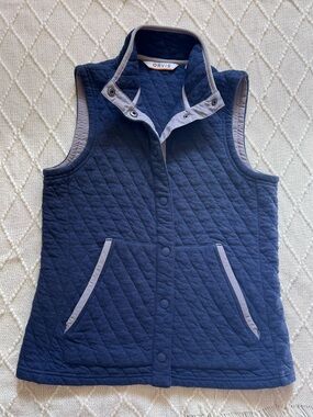 Orvis Women’s Navy Blue Quilted Vest Size XS - 100% Cotton - $109